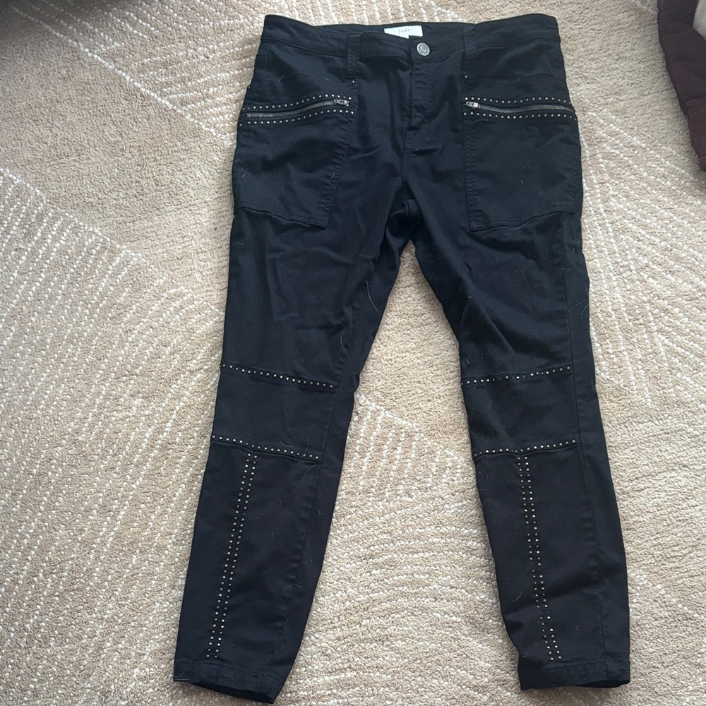 Joie Black Pants with Button Detail 32 Women’s Jeans